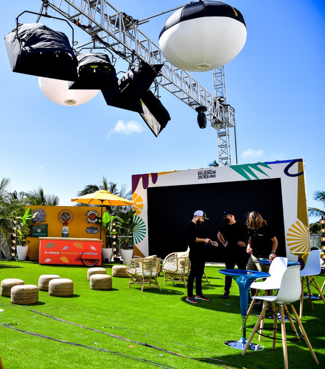 Spacios team on-site at a branded event environment